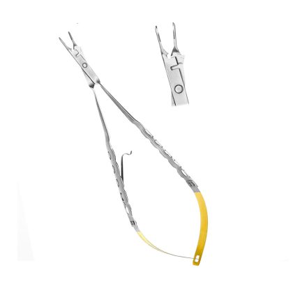 Micro Needle Holder Cutting Edge, Thumb-Lock, STR 18cm